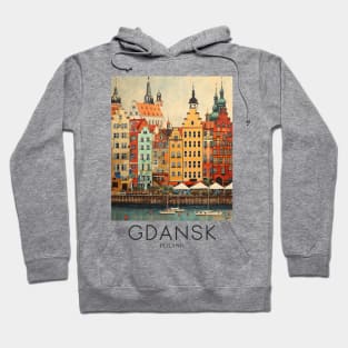 A Pop Art Travel Print of Gdansk - Poland Hoodie